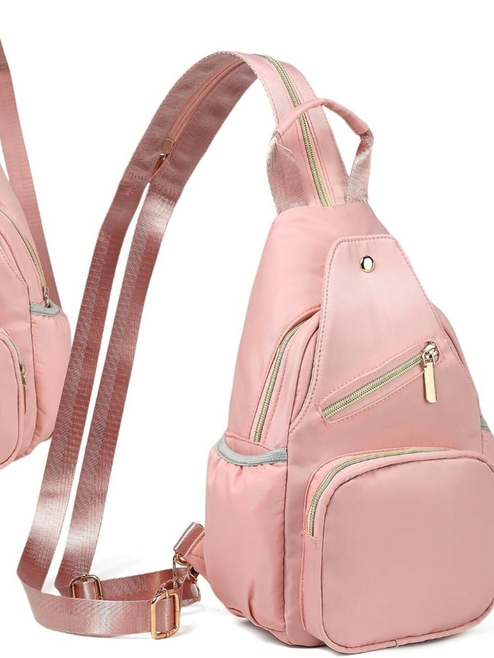 Pink Sling Crossbody‎ Bag Backpack Water Shoulder Daypack Travel Hiking Vacation